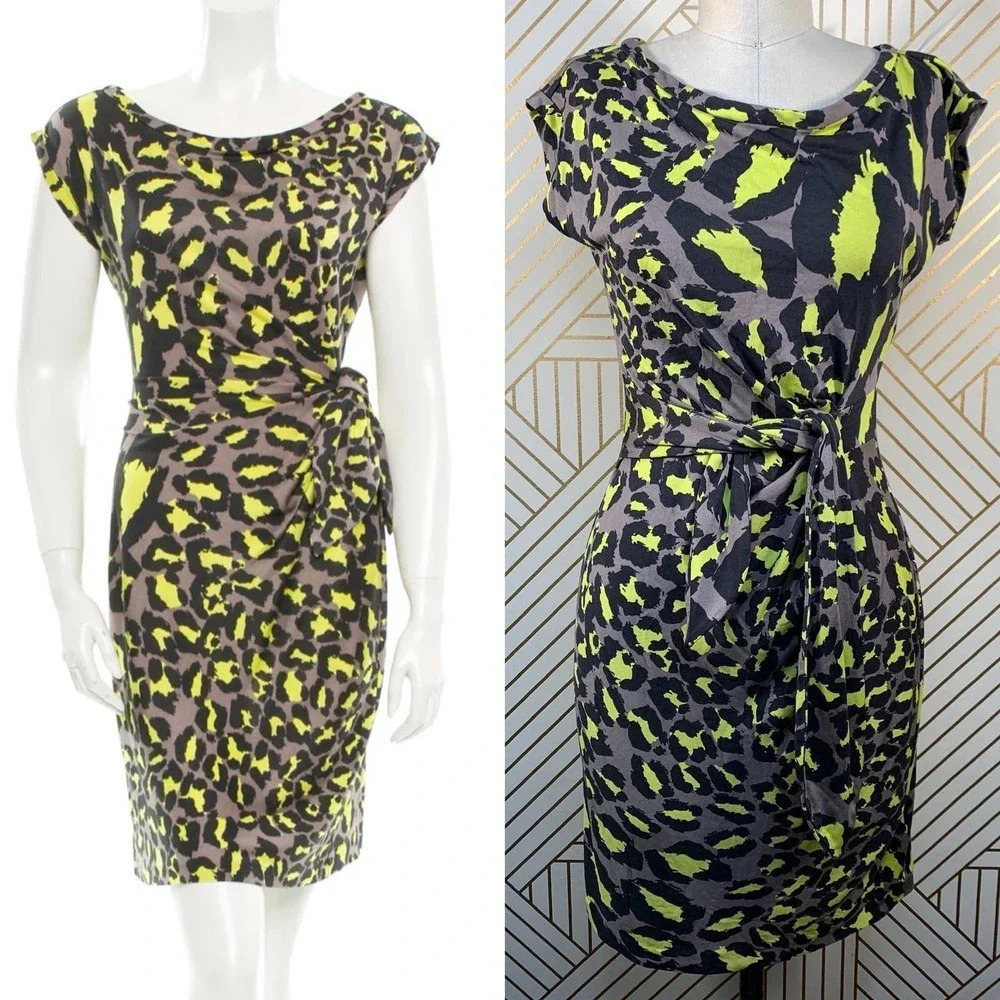 Diane von Furstenberg Vintage Ruched‎ Leopard Dress